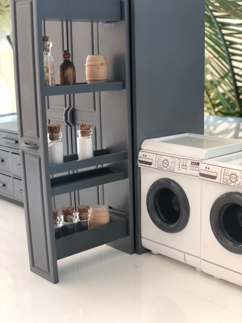 1:12 Scale Miniature Modern Dollhouse Laundry Room Furniture Tall ...