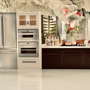 1:12 Scale Miniature Dollhouse 3 Doors Refrigerator