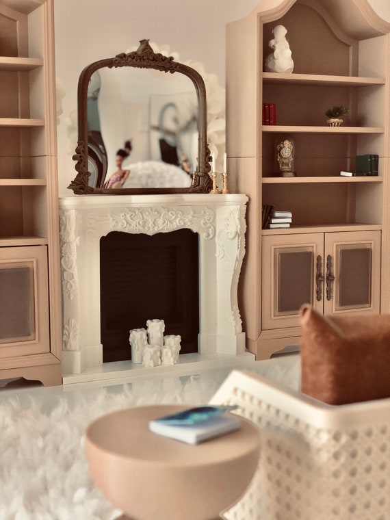 Miroir Et Accessoires De Cheminée Pour Maison De Poupée - Échelle 1/12 - Occasion