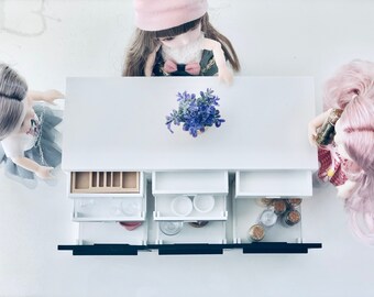 1:12 Scale miniature dollhouse kitchen island storage.  (In stock, will ship quickly.)