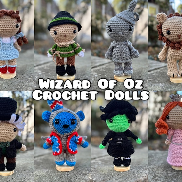 Wizard of Oz Dolls - Tin Man - Scarecrow - Wicked Witch - Good Witch - Flying Monkey - Wizard of Oz - Crochet - Handmade - Gift