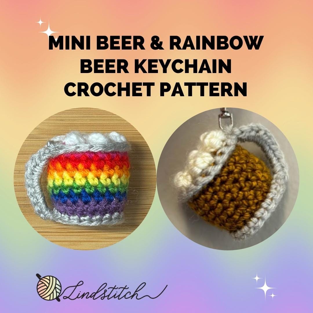 Mini Crochet Beer Keychain Pattern (digital Download) - Etsy