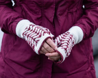Knitting Pattern | NOVEMBERIST MITTS | colorwork fingerless mitts knit pattern by Vanessa Smith Designs