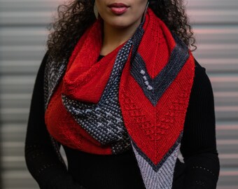 Knitting Pattern | FARPOINT | Star Trek TNG inspired shawl knit pattern by Vanessa Smith Designs