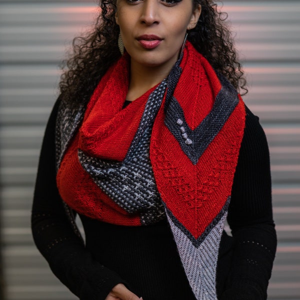 Knitting Pattern | FARPOINT | Star Trek TNG inspired shawl knit pattern by Vanessa Smith Designs