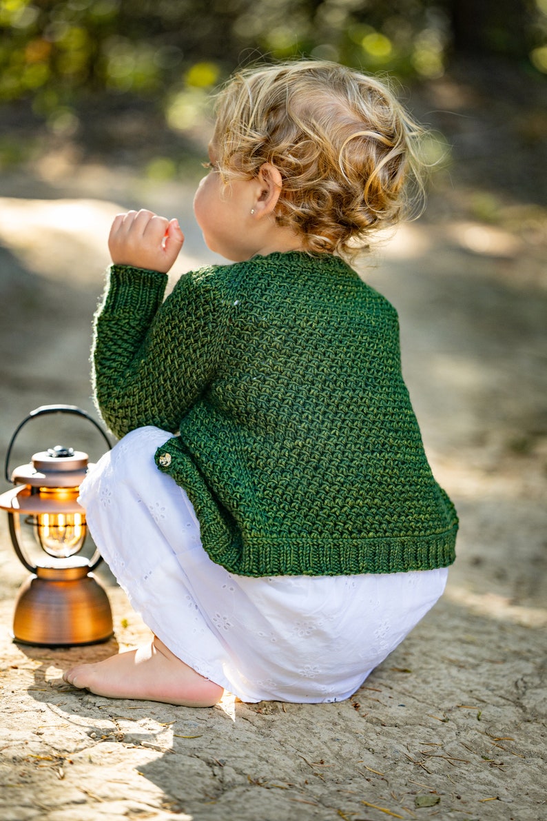Knitting Pattern LITTLE NYDIA CARDIGAN top down raglan cardigan knit pattern for babies, toddlers, and kids by Vanessa Smith Designs image 7