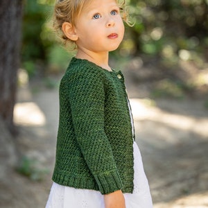 Knitting Pattern LITTLE NYDIA CARDIGAN top down raglan cardigan knit pattern for babies, toddlers, and kids by Vanessa Smith Designs image 4