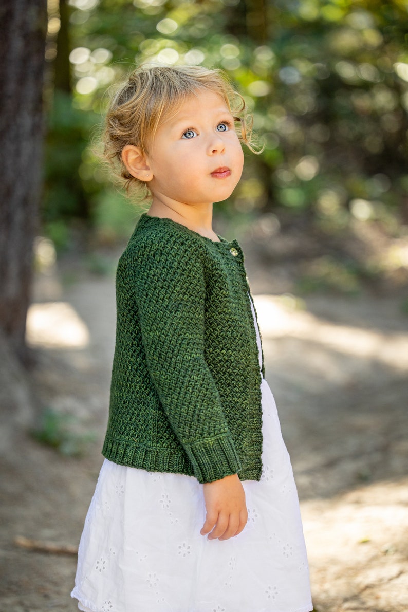 Knitting Pattern LITTLE NYDIA CARDIGAN top down raglan cardigan knit pattern for babies, toddlers, and kids by Vanessa Smith Designs image 4