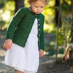 Knitting Pattern LITTLE NYDIA CARDIGAN top down raglan cardigan knit pattern for babies, toddlers, and kids by Vanessa Smith Designs image 3