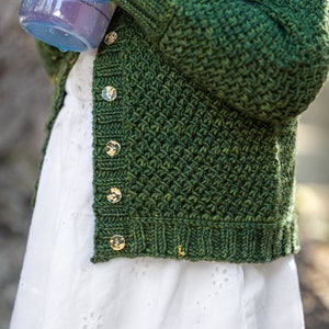 Knitting Pattern LITTLE NYDIA CARDIGAN top down raglan cardigan knit pattern for babies, toddlers, and kids by Vanessa Smith Designs image 9