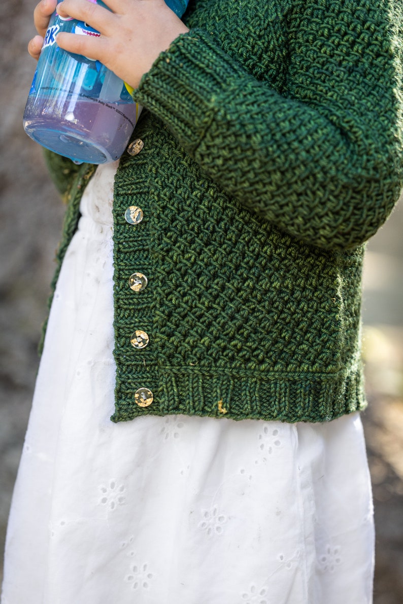 Knitting Pattern LITTLE NYDIA CARDIGAN top down raglan cardigan knit pattern for babies, toddlers, and kids by Vanessa Smith Designs image 9