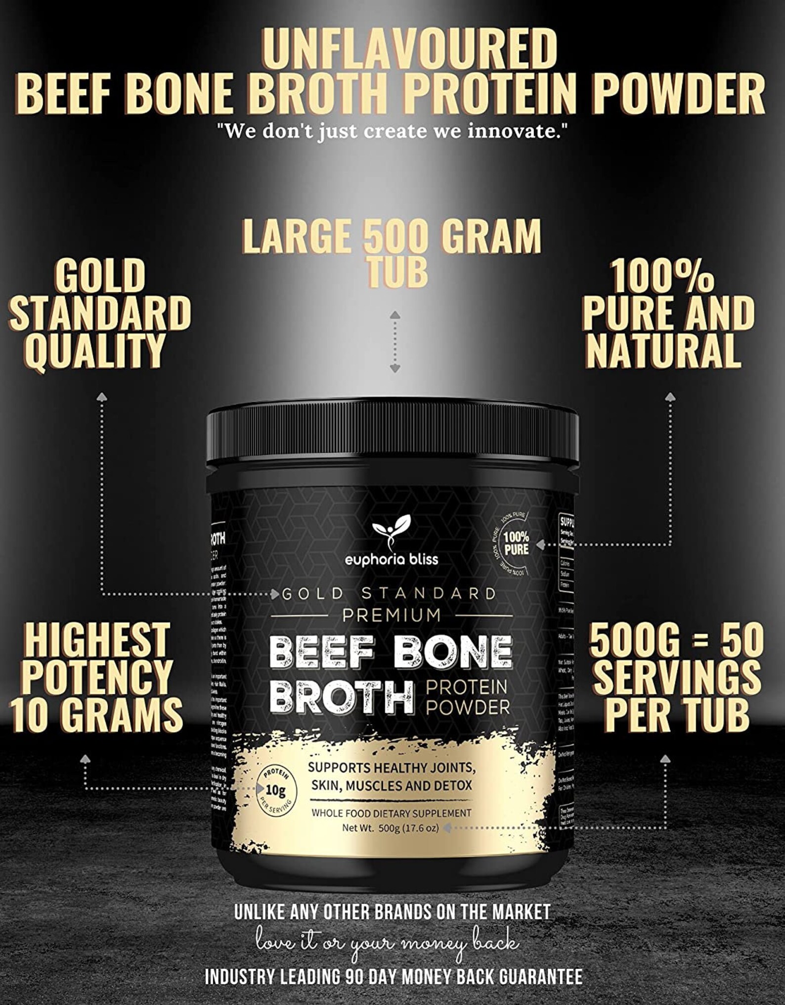 Bone Broth Powder 500g Sweden Grass Fed No Hormones or Etsy