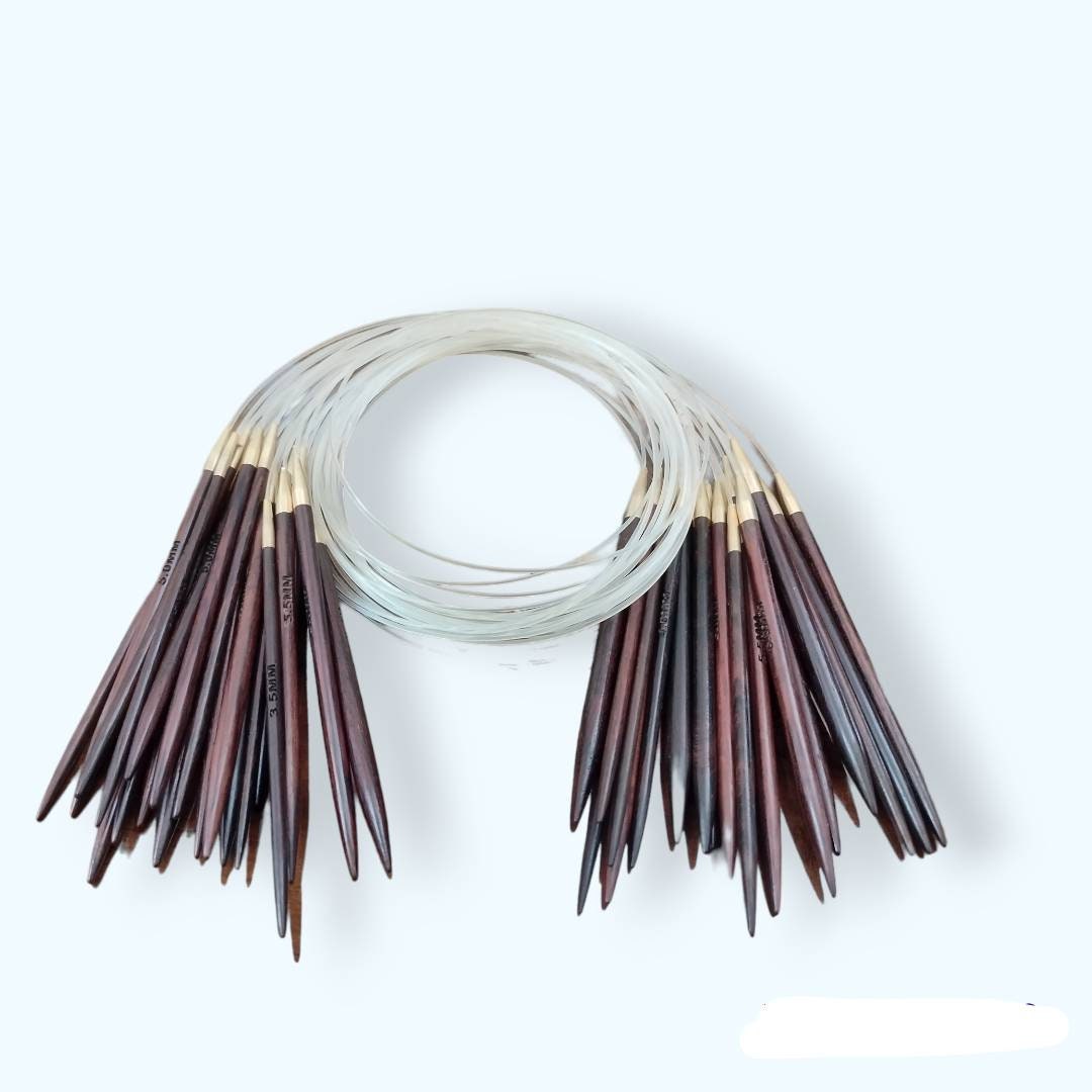 Circular Knitting Needles 7 Set, Wooden Circular Knitting Needles Set