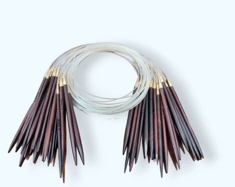 Circular Knitting Needles 7 Set, Wooden Circular Knitting Needles Set, Rosewood Knitting Needles Set, Knitting Needles Hooks 7 Set,
