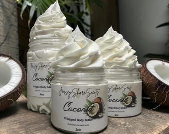 Kokosnuss Körperbutter auf Schlag