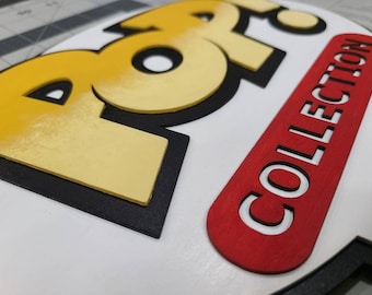 PoP Collection / Wood Sign / Funko / Sign / Collector / Custom / 3D / Mancave / Game Room /