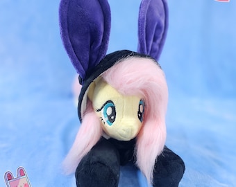 Fluttershy con orejas de conejito sudadera con capucha felpa - felpa de gorro hecho a mano