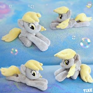Derpy Hooves with open wings - Handmade Beanie Plush