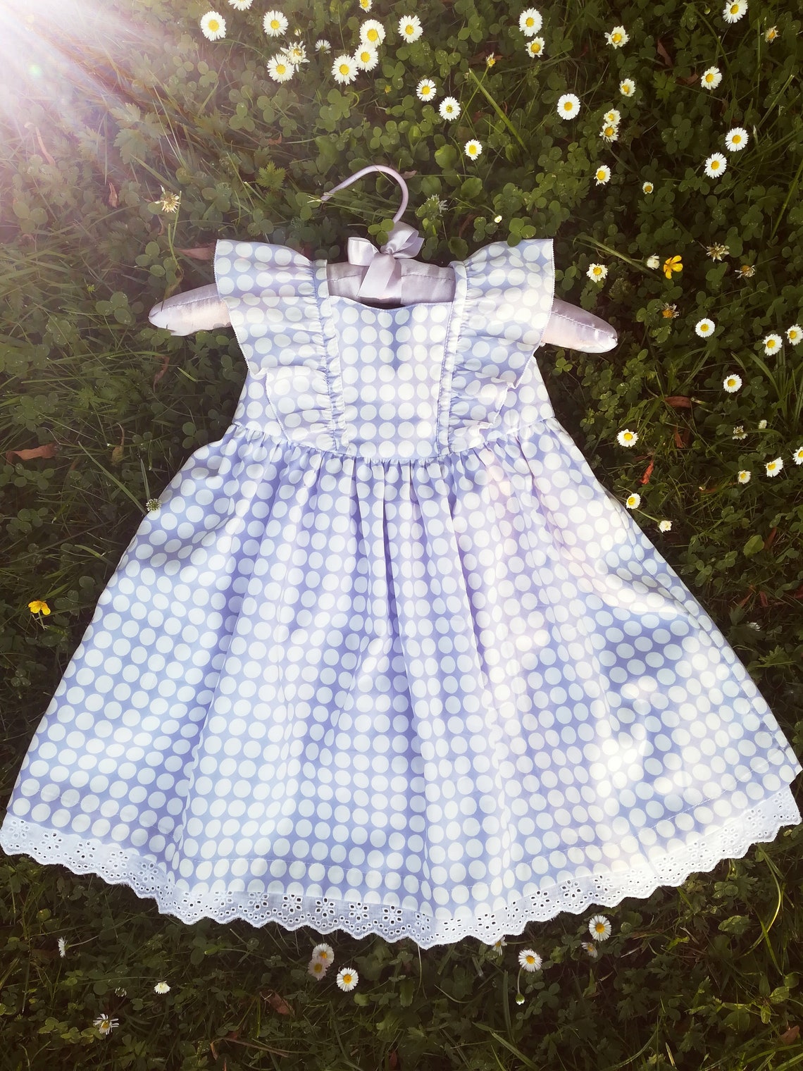 Girl Polka Dot Summer Dress Toddler Cotton Dress Flower Etsy
