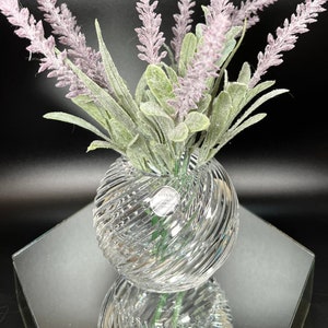 Astral volledig loodkristallen rozenkom handgeblazen diagonaal handgeslepen vintage glas PK 0631 S. Korea BoHo boerderij MCM eigentijds decor