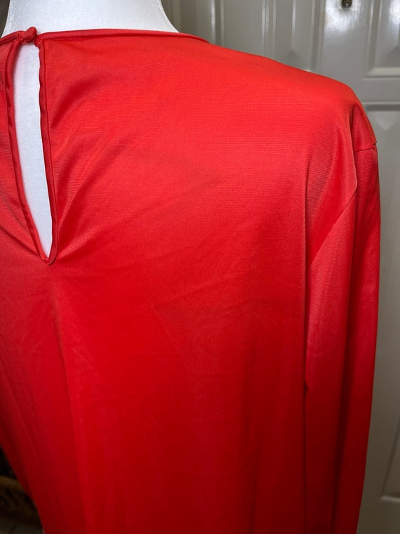Vanity Fair Red Long Sleeve Nylon Sleep Shirt Sca… - image 9