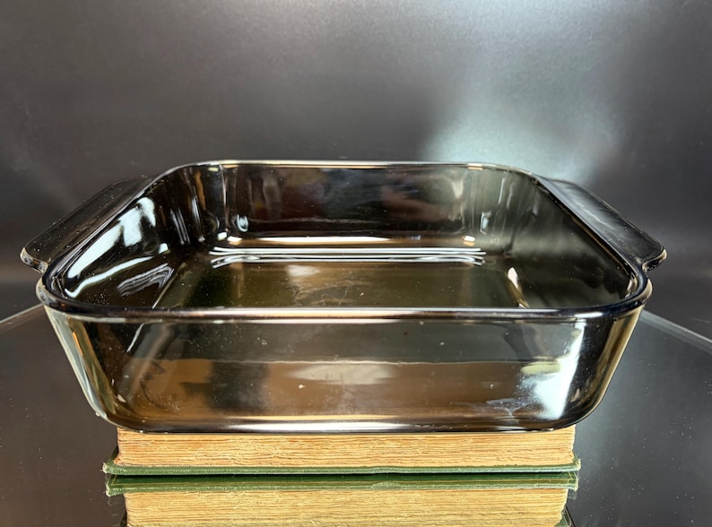 Vintage 80s-90s Pyrex Smokey Black Square Baking Dish 222 R, 8x8 ...