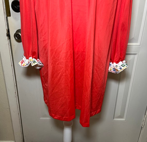 Vanity Fair Red Long Sleeve Nylon Sleep Shirt Sca… - image 4