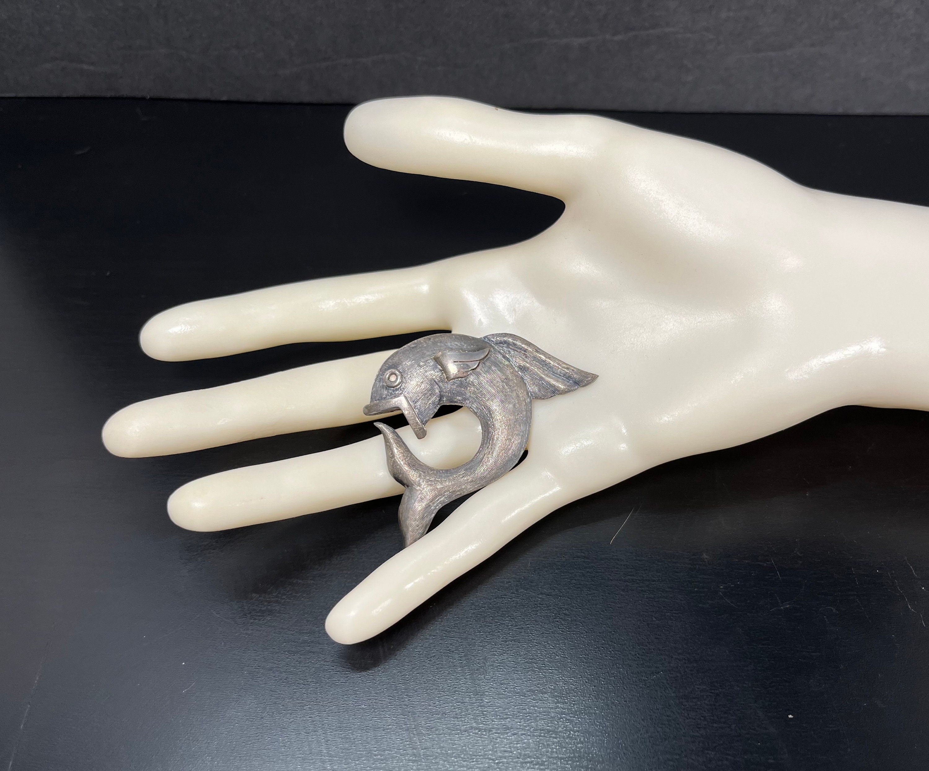 ヴィンテージ スターリングシルバー フィッシュブローチ：ランチョ