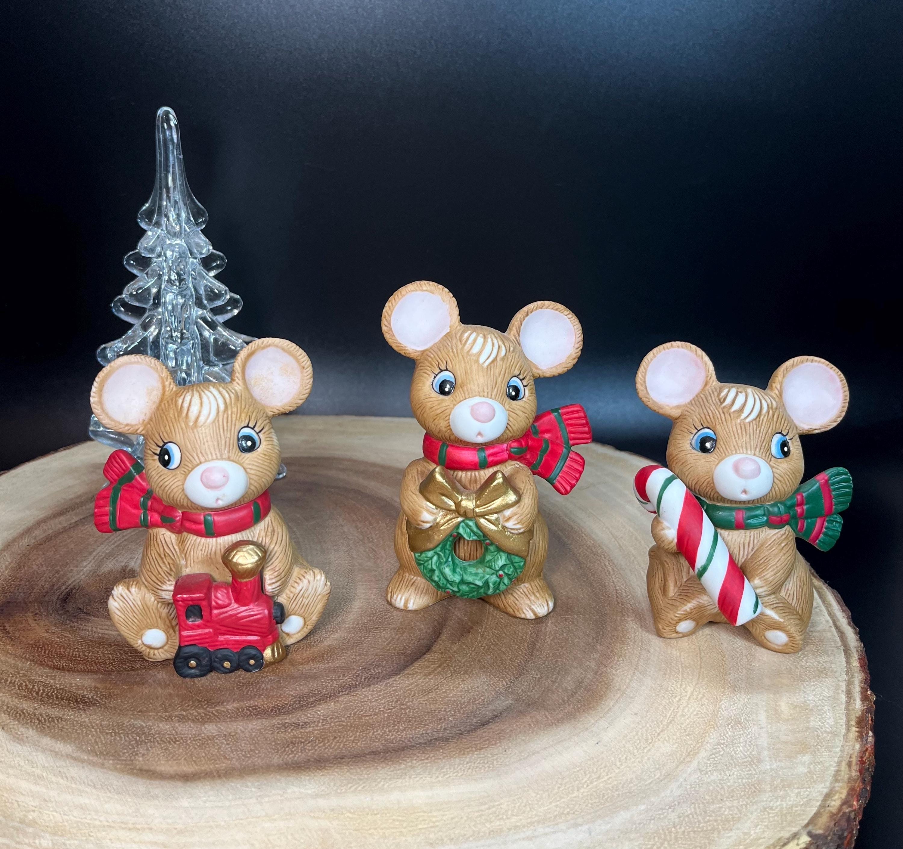 Homco Christmas Mouse - Etsy