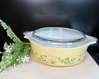 Vintage 1980s Pyrex Glass Shenandoah Small Lidded Casserole Bowl 471 B