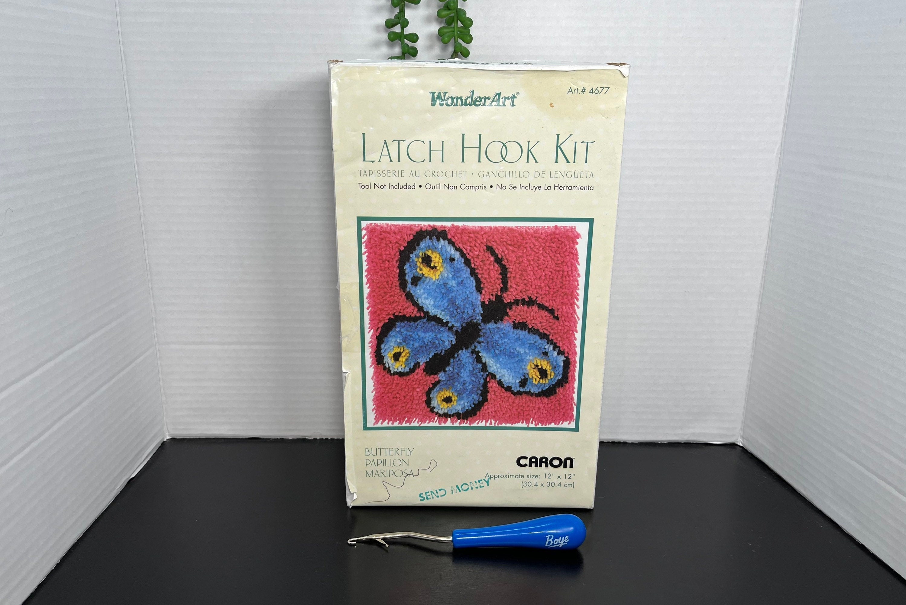 Leisure Arts Latch Hook Kit Butterfly, 14, Latch Hook Kit, Latch