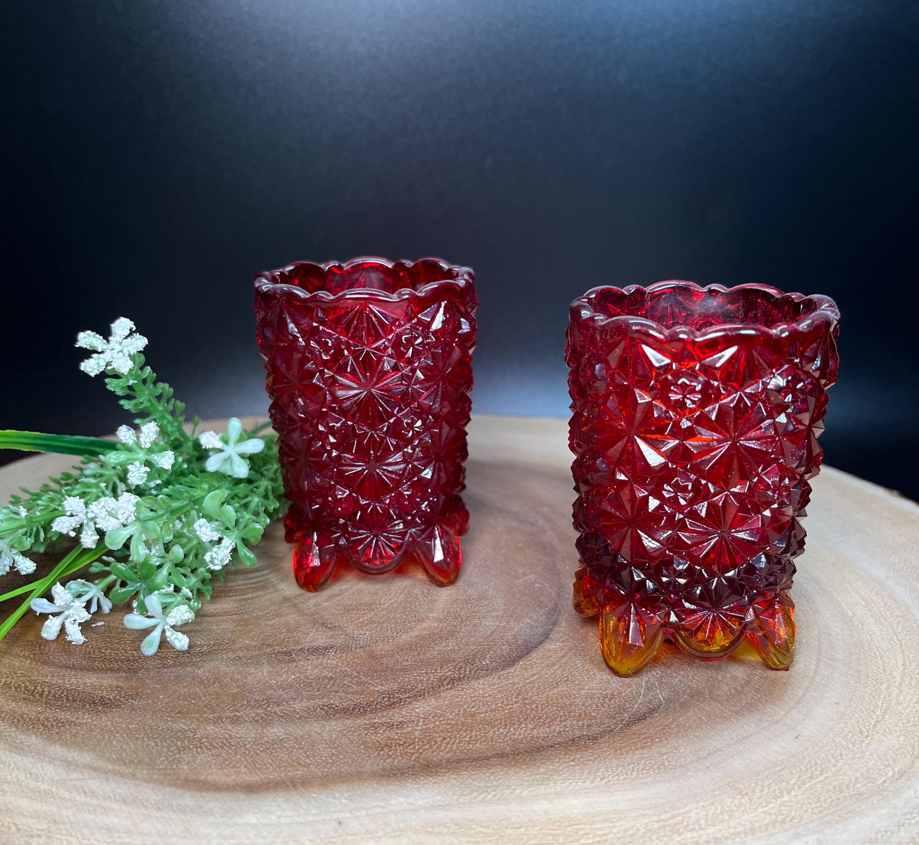 工芸品 Amberina Red amber Lamp Shade Vintage Red Orange Amberina Glass Ruffled Lamp Light Glass
