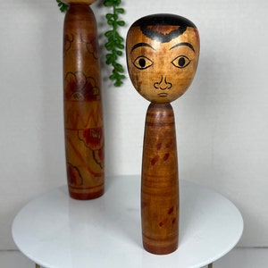 Vintage Nakanosawa Kokeshi Doll Japanese Hand Crafted Wooden Doll - Small 7&quot; - Artist Signed Iwamoto Yoshizo 岩本芳蔵 Collectible Decor