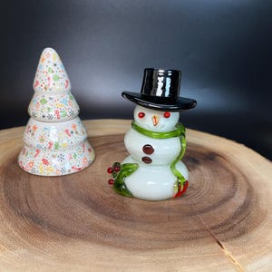 Vintage Blown Glass Snowman Figurine: Holiday Winter Decor