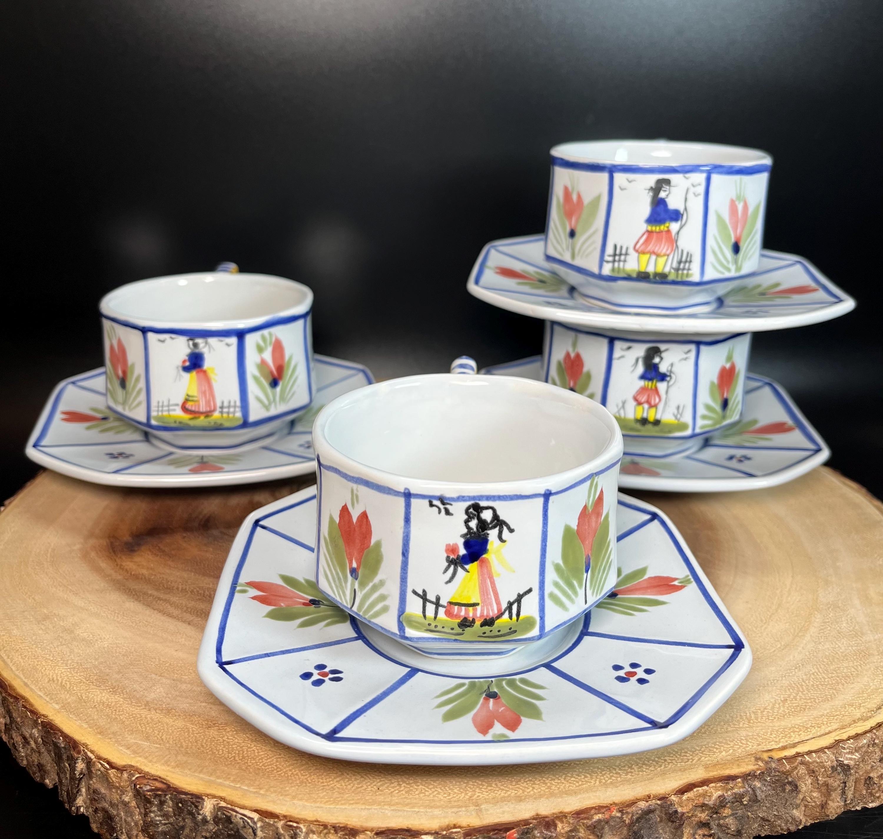 Henriot QuimperとSarregueminesのアンティーク食器 Vintage Henriot