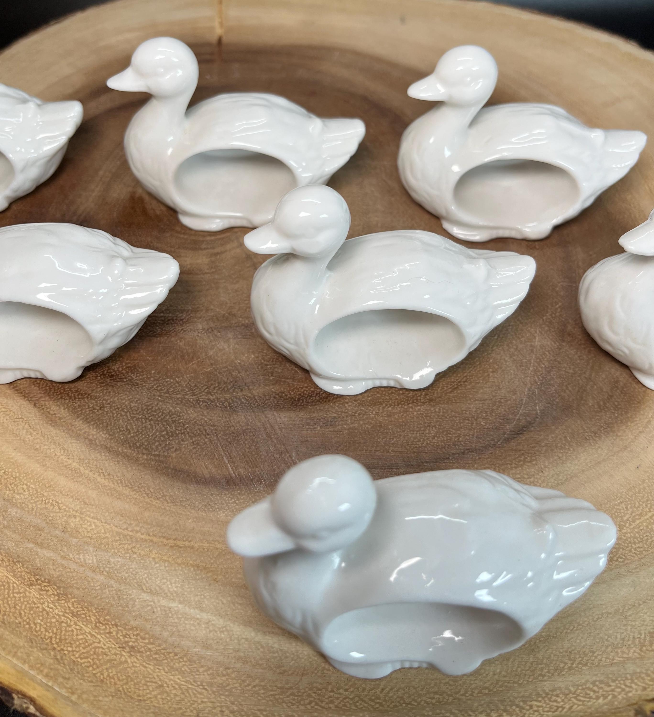 白磁のダックナプキンリング 8個セット ヴィンテージ 秋 カントリー