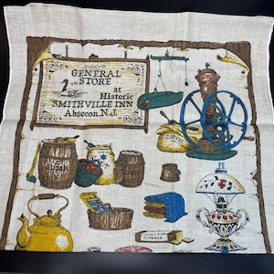 Vintage New Old Stock Kitchen Linen Tea Towel 1787 General Store at Historic Smithville Inn Absecon, NJ Farmhouse Country Kitchen Hand Towel