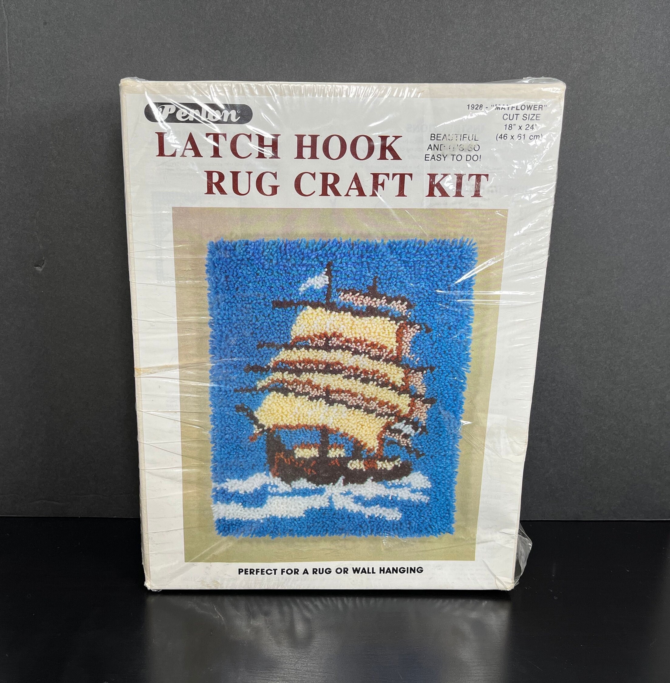 Ocean sailboat Latch Hook Rug Kits for Adults Carpet Hat with