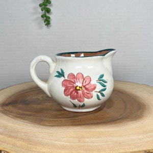 Jarra de cerámica vintage Stangl: diseño floral, cerámica pintada a mano