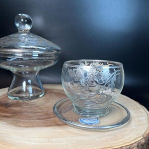 Vintage Silver City Sterling Silver Overlay Crystal Bowl: Flanders Floral