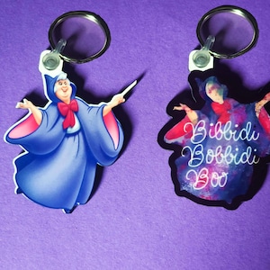 Fairy Godmother keyring - Cinderella Keyring - Princess gift - Storybook keychain - Fairy-tale Keyring - &quot;Bibbidi Bobbidi Boo!&quot; Keyring