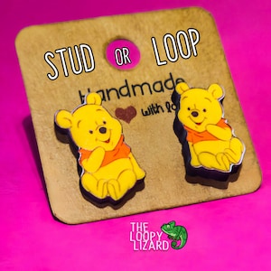 Winnie the Pooh Stud / Dangle Earrings - pooh Earrings - Bear Earrings - honey Earrings - Christopher Robbin - Gift for her - Friendship