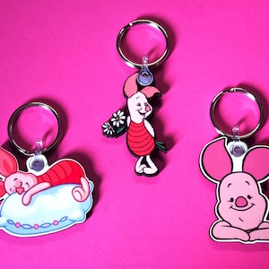 Llavero de lechón - Llavero de cerdo- Llavero de lechón clásico - Llavero Winnie the Pooh - Llavero divertido - Llave de dibujos animados - Regalo para ella / él - Peculiar