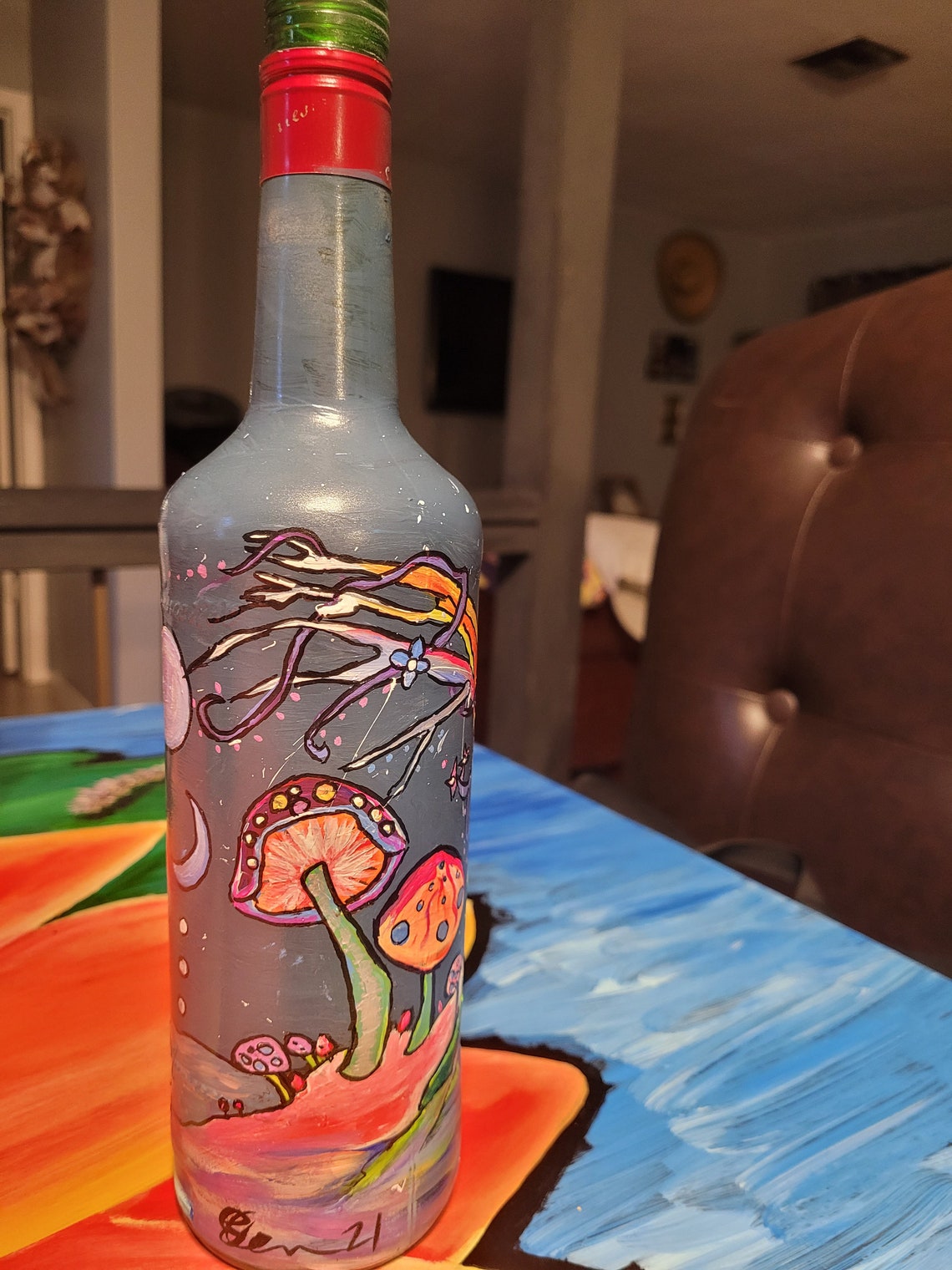 Mushroom Tiki Torch Liquor Bottle Etsy