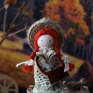 Anne with an e peg doll, anne shirley cuthbert figure, anne of green gables miniature, miniature doll, anne with an e decor