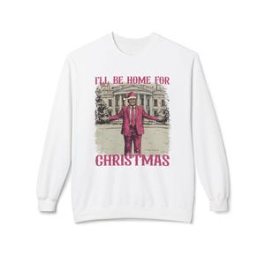 Christmas Trump Sweatshirt, Holiday Fleece Jumper, Xmas Gift Sweater, Festive Political Apparel, Funny President Pullover