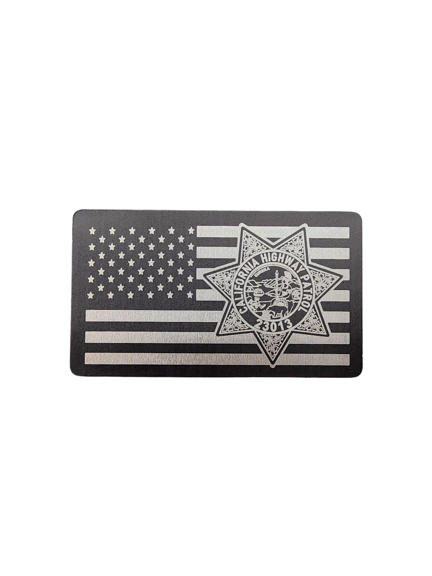 2 PCS Metal Miranda Card With Torn American Flag On The Back, Black - View #4