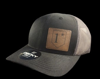 1* (One Asterisk) Leather Patch Hat - cop, police, one ass to risk, police hat, thin blue line