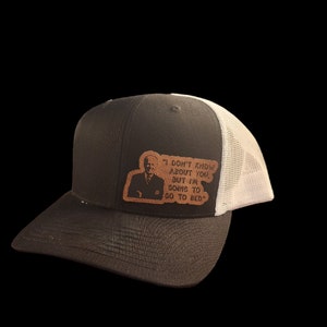 Joe Biden I&#39;m Going to go to Bed Leather Patch Hat - joe biden, patch hat, custom hat