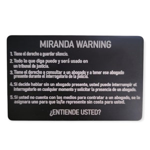 Indiana Spanish Miranda Warning & Pirtle Warning - Indiana, miranda warning, police, sheriff, trooper